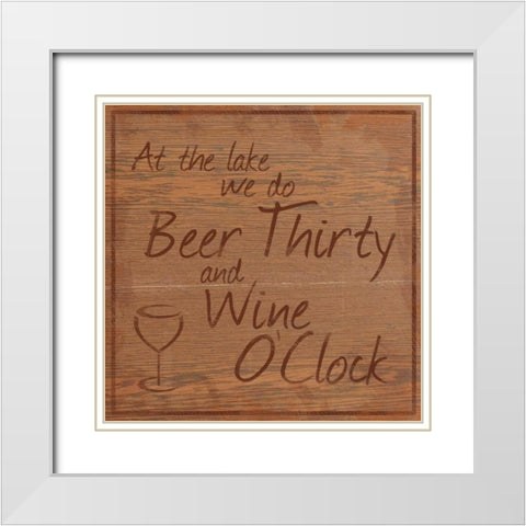 Beer Thirty White Modern Wood Framed Art Print with Double Matting by Gibbons, Lauren