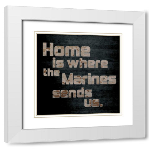 Marines Home White Modern Wood Framed Art Print with Double Matting by Gibbons, Lauren