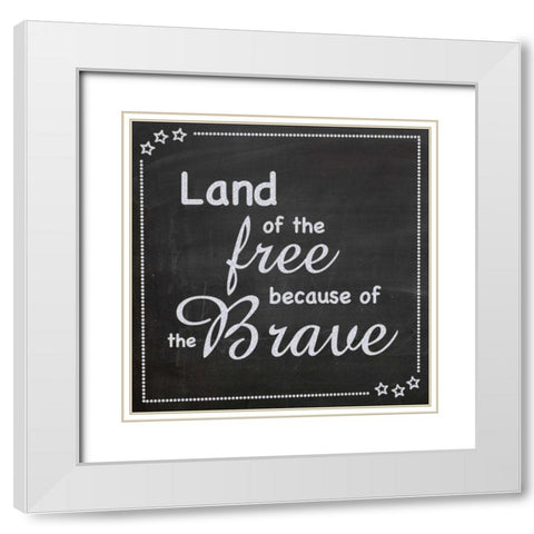 Land of The Free White Modern Wood Framed Art Print with Double Matting by Gibbons, Lauren