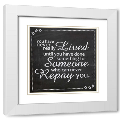Never Really Lived White Modern Wood Framed Art Print with Double Matting by Gibbons, Lauren