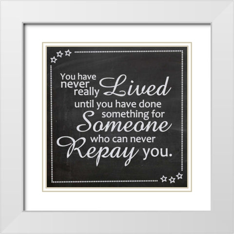 Never Really Lived White Modern Wood Framed Art Print with Double Matting by Gibbons, Lauren