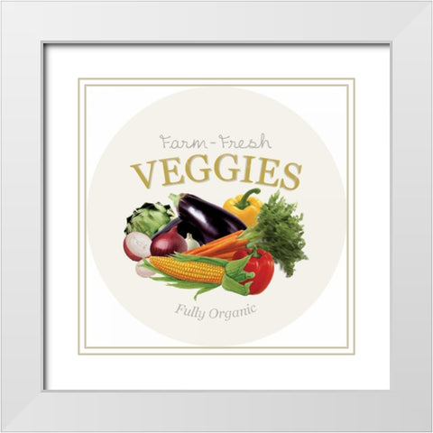 Farm Fresh No Scroll White Modern Wood Framed Art Print with Double Matting by Gibbons, Lauren