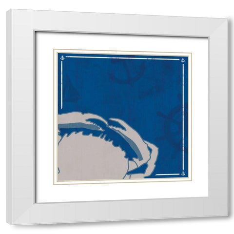 Blue  Sea Crab White Modern Wood Framed Art Print with Double Matting by Gibbons, Lauren