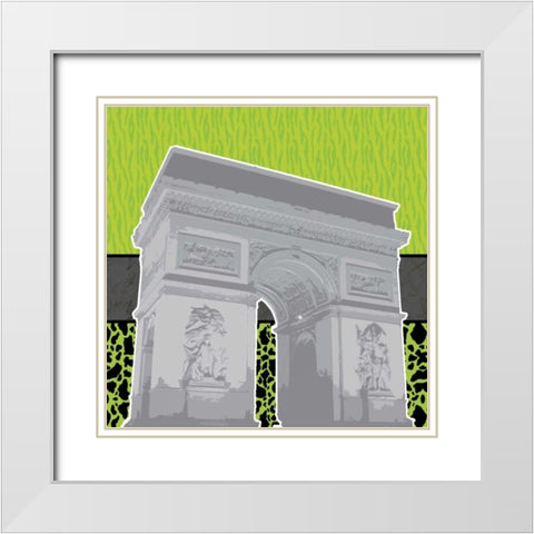 Eiffel Tween Green 2 White Modern Wood Framed Art Print with Double Matting by Gibbons, Lauren