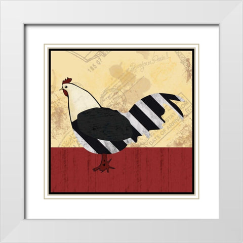 A Black Hen White Modern Wood Framed Art Print with Double Matting by Gibbons, Lauren
