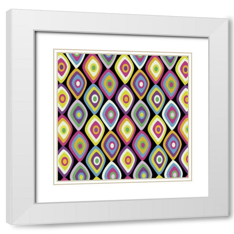 World Pattern 2 White Modern Wood Framed Art Print with Double Matting by Gibbons, Lauren