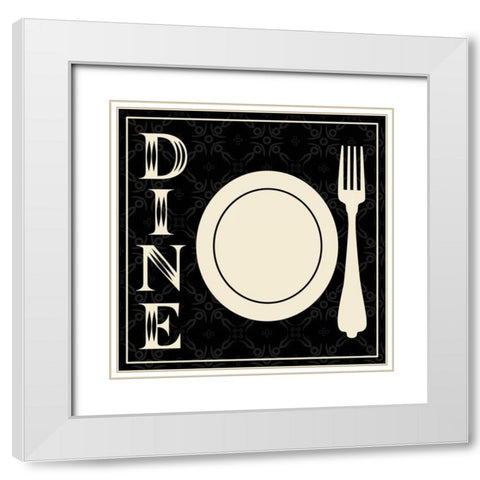 Dine Fork White Modern Wood Framed Art Print with Double Matting by Gibbons, Lauren