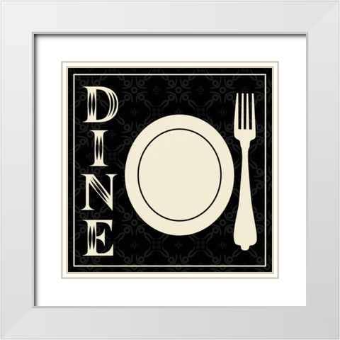 Dine Fork White Modern Wood Framed Art Print with Double Matting by Gibbons, Lauren