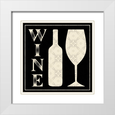 Wine C1 White Modern Wood Framed Art Print with Double Matting by Gibbons, Lauren