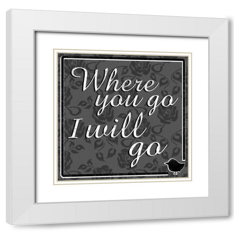 Where Go White Modern Wood Framed Art Print with Double Matting by Gibbons, Lauren