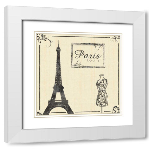 Paris 2 White Modern Wood Framed Art Print with Double Matting by Gibbons, Lauren