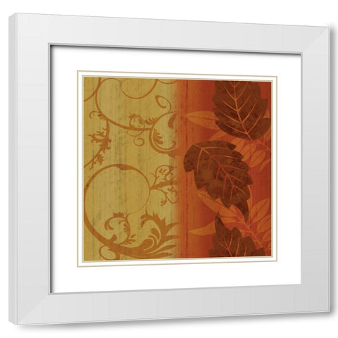 Floral 1 White Modern Wood Framed Art Print with Double Matting by Gibbons, Lauren