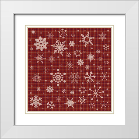 Snow Flake 2 White Modern Wood Framed Art Print with Double Matting by Gibbons, Lauren