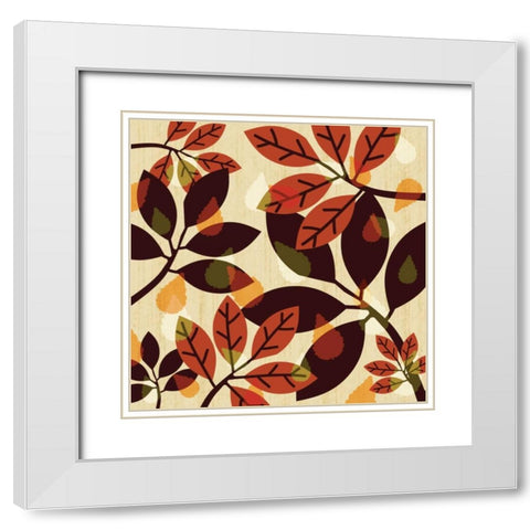 Leaf 3 White Modern Wood Framed Art Print with Double Matting by Gibbons, Lauren