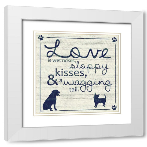 Love Pups 2 White Modern Wood Framed Art Print with Double Matting by Gibbons, Lauren