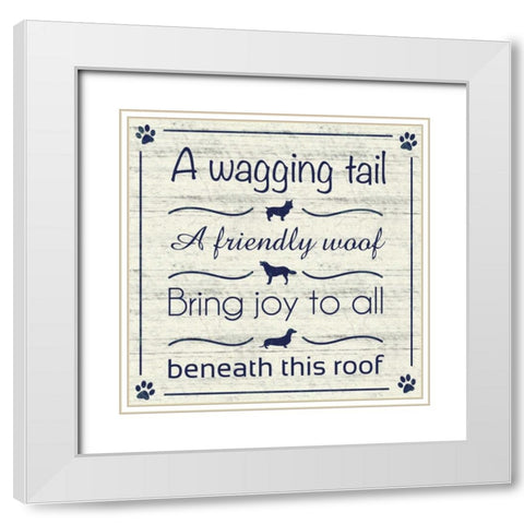 Wagging Tail White Modern Wood Framed Art Print with Double Matting by Gibbons, Lauren