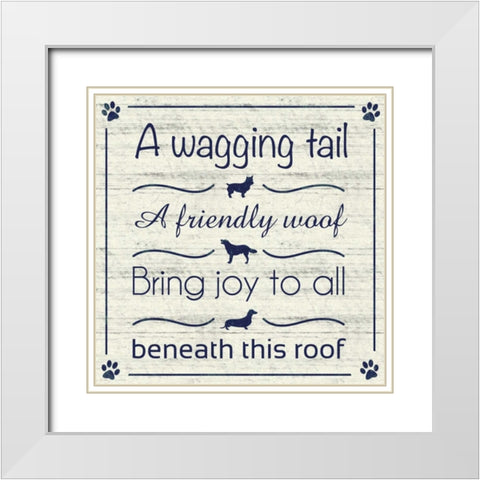 Wagging Tail White Modern Wood Framed Art Print with Double Matting by Gibbons, Lauren