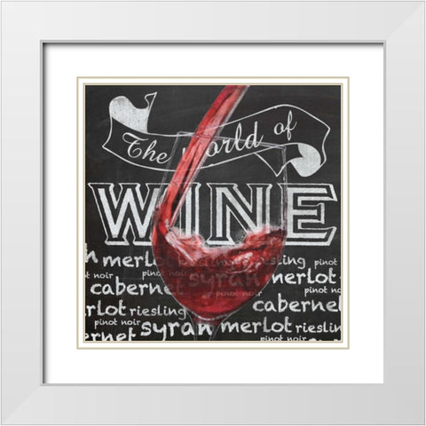 Wine Glass 1 White Modern Wood Framed Art Print with Double Matting by Gibbons, Lauren