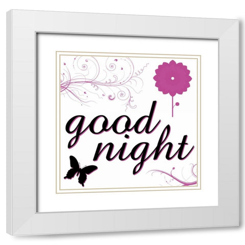 Goodnight White Modern Wood Framed Art Print with Double Matting by Gibbons, Lauren