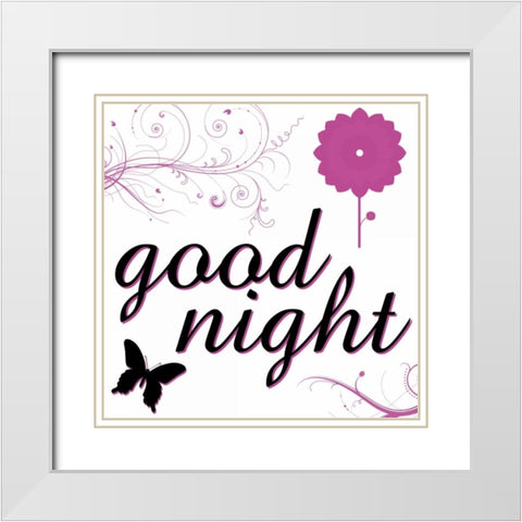 Goodnight White Modern Wood Framed Art Print with Double Matting by Gibbons, Lauren