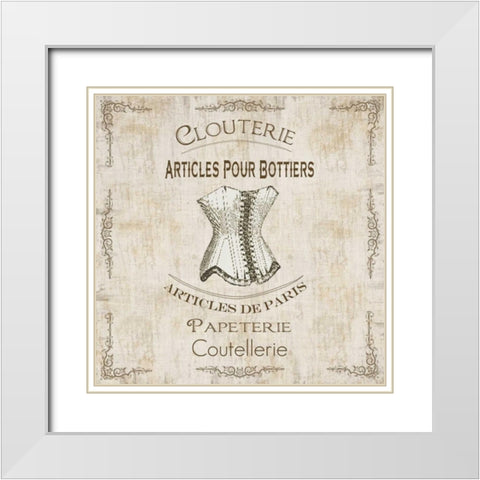 Parchment  Bath  Bustier White Modern Wood Framed Art Print with Double Matting by Gibbons, Lauren