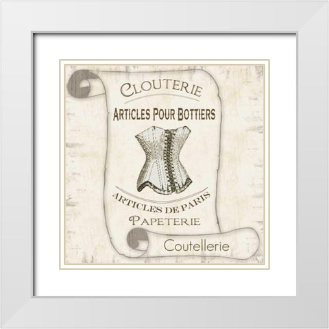 Scroll Bath Bustier White Modern Wood Framed Art Print with Double Matting by Gibbons, Lauren