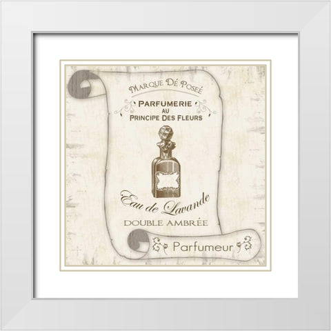 Scroll Bath Perfume White Modern Wood Framed Art Print with Double Matting by Gibbons, Lauren