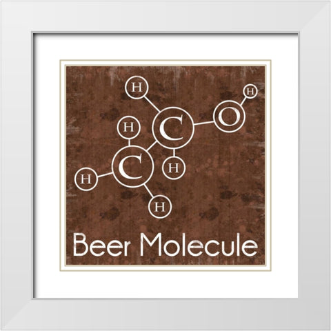 Beer Molecule Brown White Modern Wood Framed Art Print with Double Matting by Gibbons, Lauren