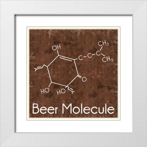 Beer Molecule 2 Brown White Modern Wood Framed Art Print with Double Matting by Gibbons, Lauren