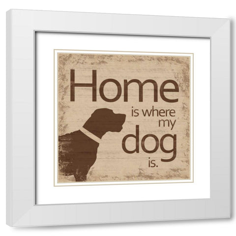 Dogs Home B White Modern Wood Framed Art Print with Double Matting by Gibbons, Lauren