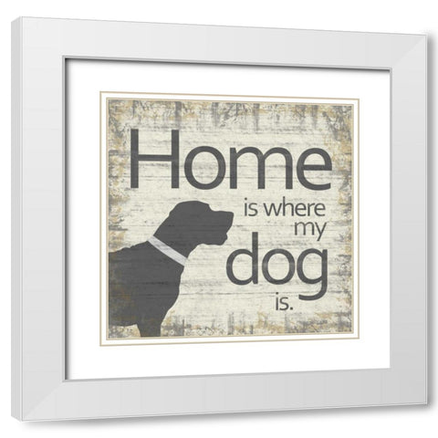 Dogs Home White Modern Wood Framed Art Print with Double Matting by Gibbons, Lauren