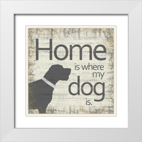 Dogs Home White Modern Wood Framed Art Print with Double Matting by Gibbons, Lauren