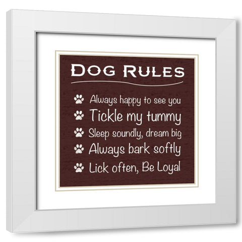 Dog Rules White Modern Wood Framed Art Print with Double Matting by Gibbons, Lauren