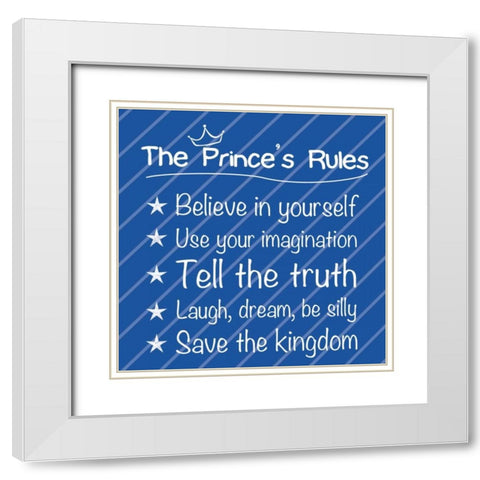 Prince Rules White Modern Wood Framed Art Print with Double Matting by Gibbons, Lauren