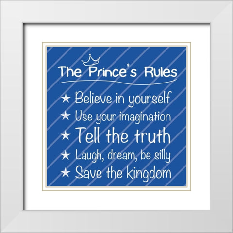 Prince Rules White Modern Wood Framed Art Print with Double Matting by Gibbons, Lauren