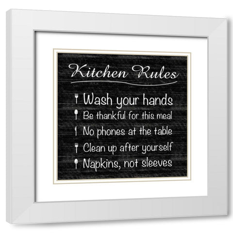 Kitchen Rules White Modern Wood Framed Art Print with Double Matting by Gibbons, Lauren