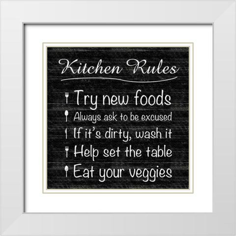 Kitchen Rule White Modern Wood Framed Art Print with Double Matting by Gibbons, Lauren