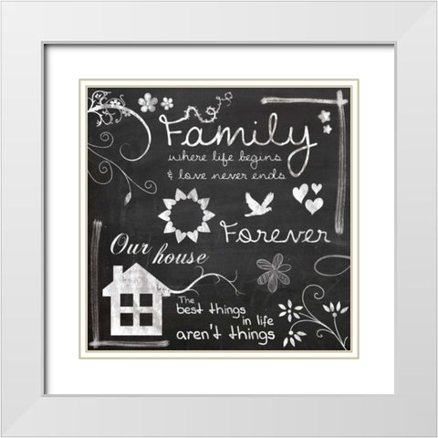 Family Chalk White Modern Wood Framed Art Print with Double Matting by Gibbons, Lauren