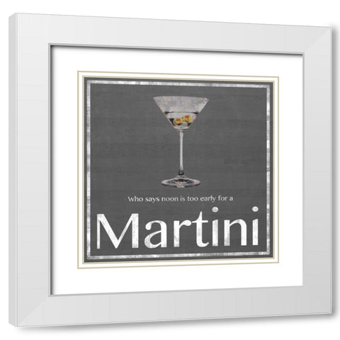 Martini 2 White Modern Wood Framed Art Print with Double Matting by Gibbons, Lauren