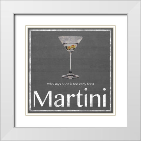 Martini 2 White Modern Wood Framed Art Print with Double Matting by Gibbons, Lauren