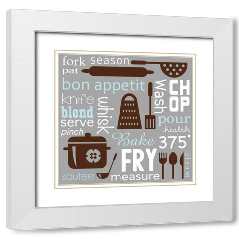 Kitchen Image White Modern Wood Framed Art Print with Double Matting by Gibbons, Lauren