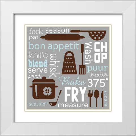 Kitchen Image White Modern Wood Framed Art Print with Double Matting by Gibbons, Lauren