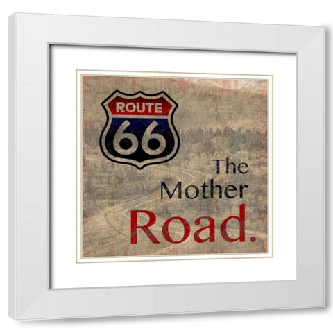 Mother Road White Modern Wood Framed Art Print with Double Matting by Gibbons, Lauren