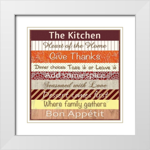 Kitchen Thoughts Patterns White Modern Wood Framed Art Print with Double Matting by Gibbons, Lauren