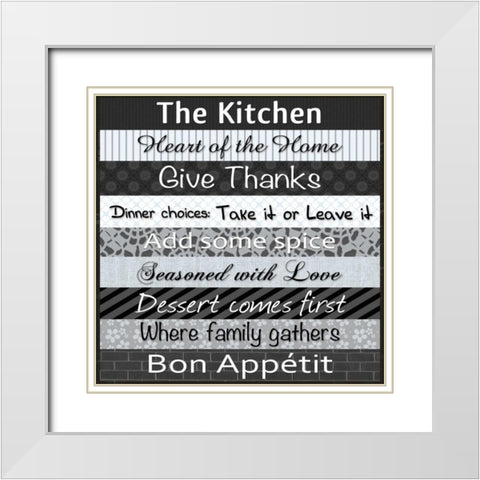 Kitchen Patterns White Modern Wood Framed Art Print with Double Matting by Gibbons, Lauren