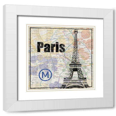 Paris Train White Modern Wood Framed Art Print with Double Matting by Gibbons, Lauren