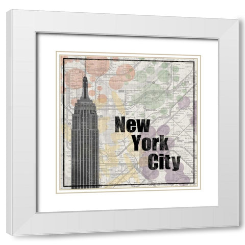NYC Train White Modern Wood Framed Art Print with Double Matting by Gibbons, Lauren