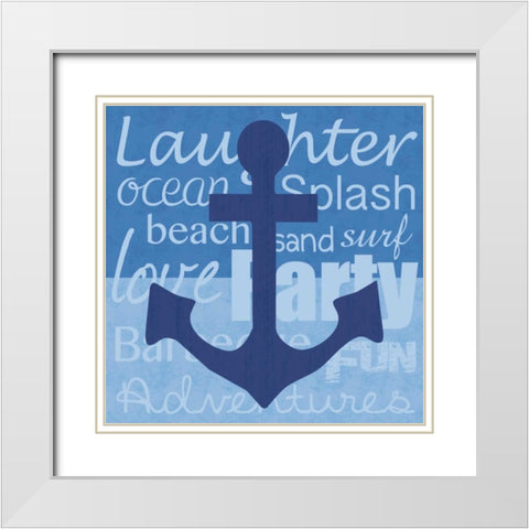 Beach Anchor White Modern Wood Framed Art Print with Double Matting by Gibbons, Lauren