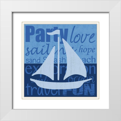 Beach Sail White Modern Wood Framed Art Print with Double Matting by Gibbons, Lauren