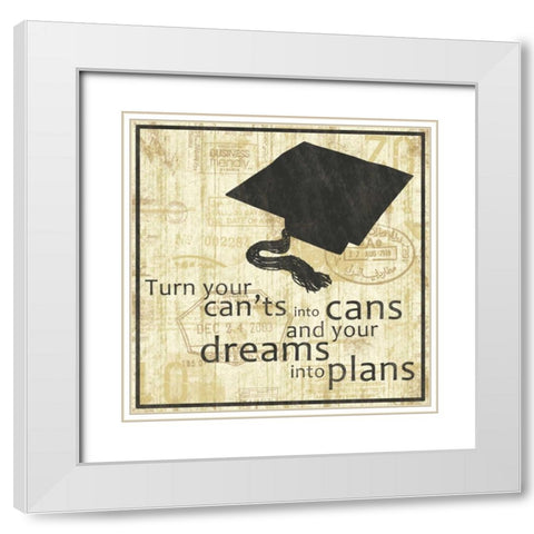 Gradutation White Modern Wood Framed Art Print with Double Matting by Gibbons, Lauren